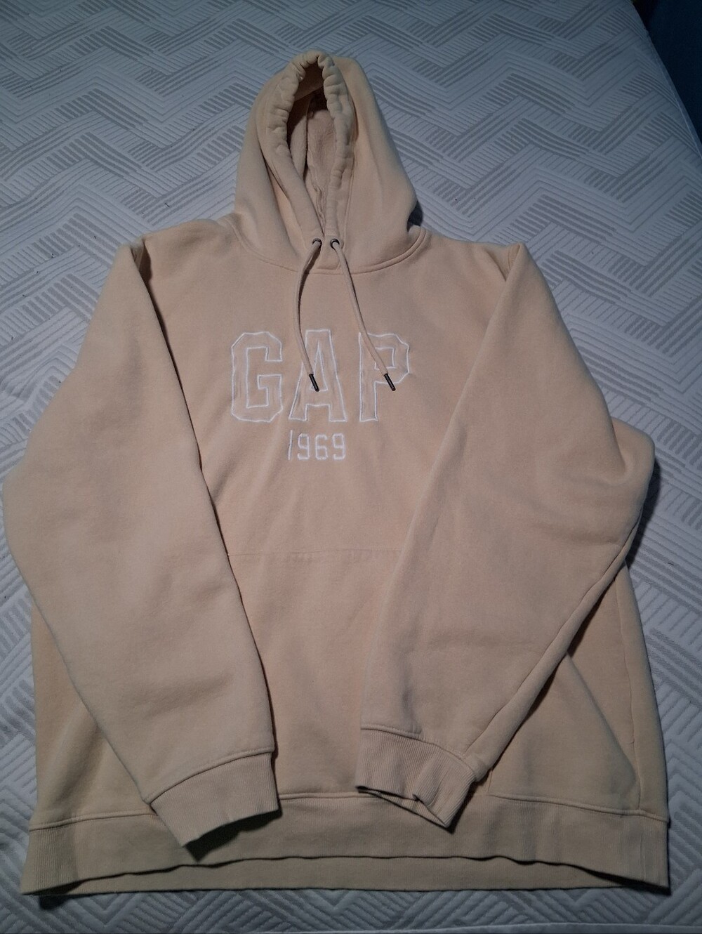 GAP Men's Hoodie in Light Tan with White Logo